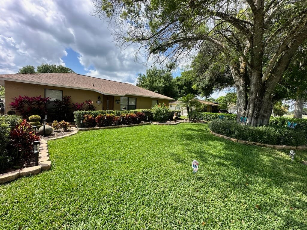 treated property green lawn and healthy ornamental planta