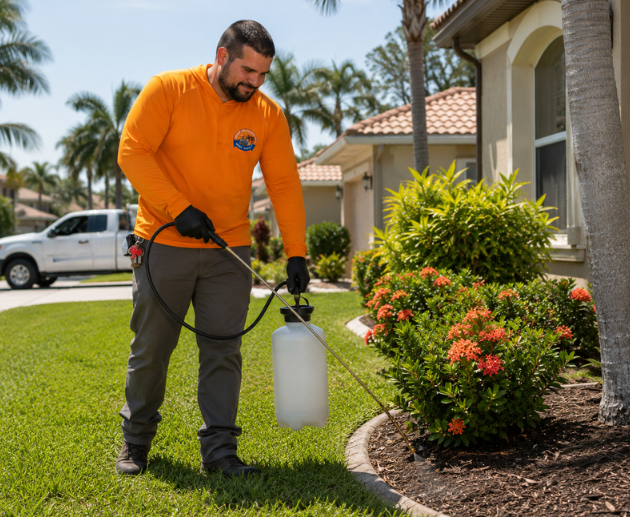 richard spraying exterior ants