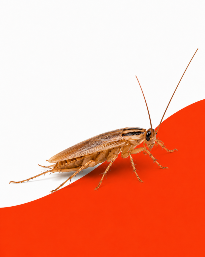 German Roach on Orange Background