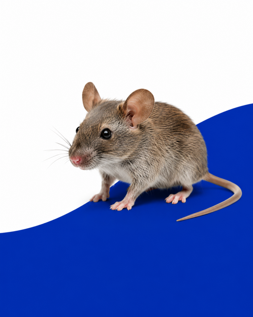 Mouse on Blue Background